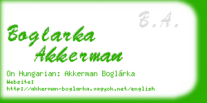 boglarka akkerman business card