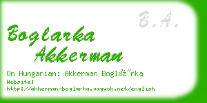 boglarka akkerman business card